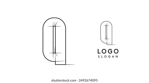 Letter Q pencil drawn, architectural blueprint logo design, construction plan, technical drawing. Ideal for corporate branding, industrial projects, engineering firms. Vector illustration
