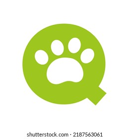 Letter Q Pet Care Logo, Dog Logo Design Vector Sign and Symbol Template