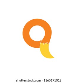 letter q pet tail logo vector