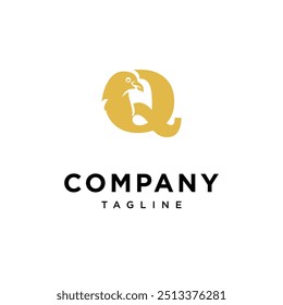 Letter Q Pigeon Logo Icon Vector