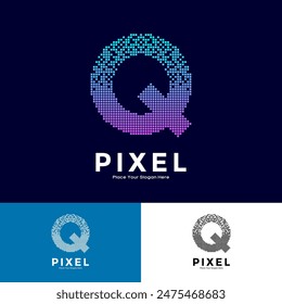 Letter Q pixel colorful vector design. Suitable for business, initial, poster, technology and network