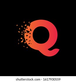 letter Q pixel creative logo design