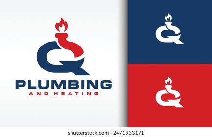 letter Q plumbing and heating logo