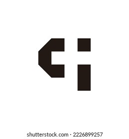 Letter q plus, square geometric symbol simple logo vector