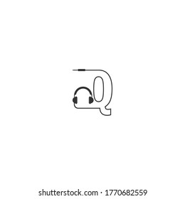 Letter Q and podcast logo combination design concept