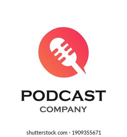 Letter q with podcast logo template illustration. suitable for podcasting, internet, brand, musical, digital, entertainment, studio etc