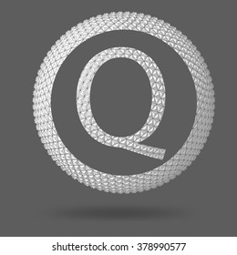 The letter Q. Polygonal letter. Abstract Creative concept vector background. Vector Illustration eps 10 for your design