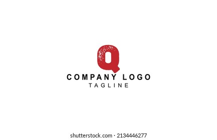Diseño de logotipo premium Carta Q con textura de pincel.