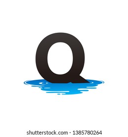 Letter Q and Puddle Water Logo Template Design Vector, Emblem, Design Concept, Creative Symbol, Icon