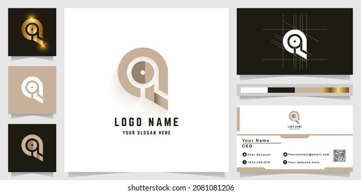 Logotipo de monograma Carta Q o QoS con diseño de tarjeta de visita