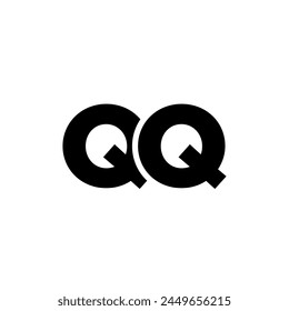 Letter Q and Q, QQ logo design template. Minimal monogram initial based logotype.