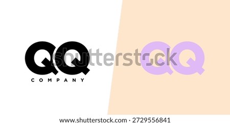 Letter Q and Q, QQ logo design template. Minimal monogram initial based logotype.