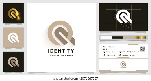 Letter Q or Qq monogram logo template with business card design