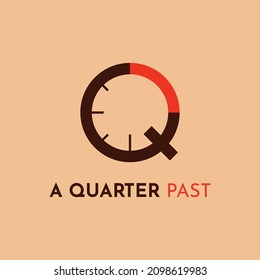 Letter Q quarter time logo vector, Perfect to use for any business especially related to time.