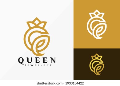 Letra Q diseño vectorial con el logotipo de la corona de lujo Queen. Emblema abstracto, concepto de diseños, logotipos, elemento de logotipo para plantilla.