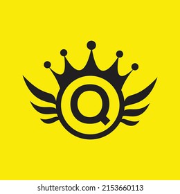 Letra Q logotipo de reina diseño vector temp logotipo de corona Elegante logotipo de oro monograma para regalías,
 tarjeta de visita, Boutique, Hotel, Cafe, Joyería
