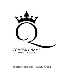 Letter Q queen logo design vector image