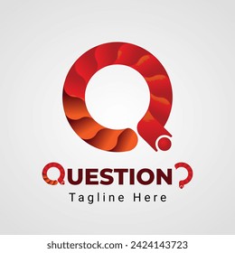Letter Q Question Logo, combination logo of Question symbol that forms letter Q