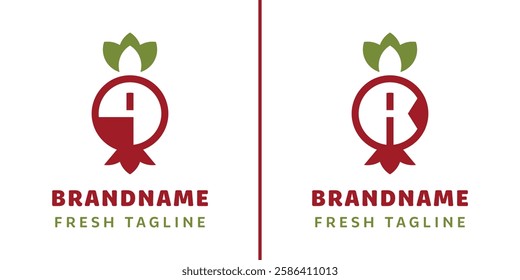 Letter Q and R Pomegranate Logo, symbolizes freshness, beauty, and nature