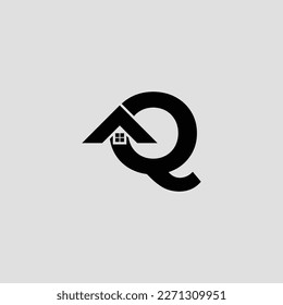 Letter Q Real Estate Logo Design Element. Letter Q Stock Vector Illustration Template