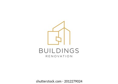 Letter Q for Real Estate Remodeling Logo. Construction Architecture Building Logo Design Template.
