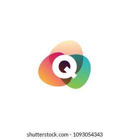 letter Q retro color vector download