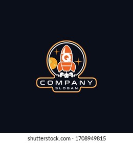 Vektorillustration für das Design von Rocket-Logo Letter Q