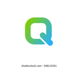 Letter Q Round Square Logo Design Element