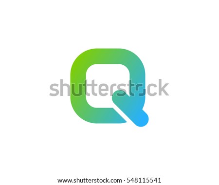 Letter Q Round Square Logo Design Element