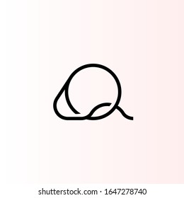The letter Q round thin linear minimalist vector logo