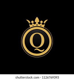 Letter Q Royal Crown Luxury Logo Design