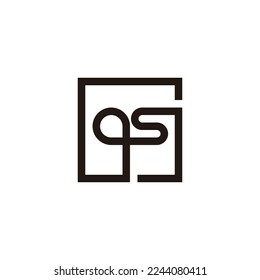 Letter q and s connect, square geometric symbol simple logo vector