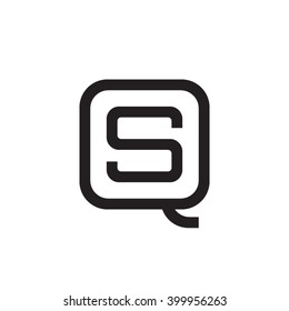 letter Q and S monogram square shape logo black