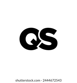 Letter Q and S, QS logo design template. Minimal monogram initial based logotype.