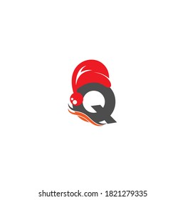 Letter Q Santa hat concept design illustration