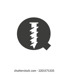 Letter Q Screw Logo Template For Construction Ironmonger  Symbol Design