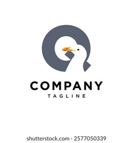 Letter Q Seagull Logo Icon Vector