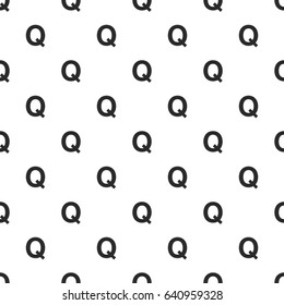Letter Q seamless pattern, isolated on white background. Vector illustration, easy to edit.