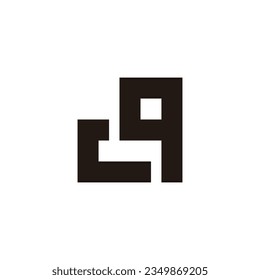 Letter q shoe, square geometric symbol simple logo vector