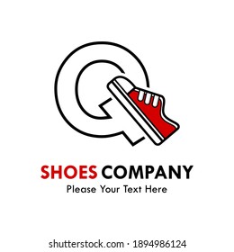 Letter q with shoes logo template illustration. suitable for brand, identity, emblem, label or shoes shop