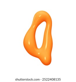 letter Q. letter sign orange soft color. Realistic 3d design in cartoon liquid paint style. Isolated on white background. vector illustration