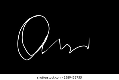 letter Q signature illustration. Handwritten initial letter and signature Q logo.