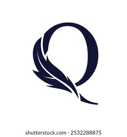 Letra Q com design de logotipo de assinatura conceito exclusivo Premium Vetor