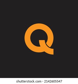 letter q simple geometric line slice curves logo vector