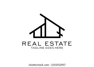 Letter Q Simple modern building architecture logo design with line art skyscraper