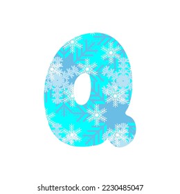 letter q from snowflakes, vector illustration