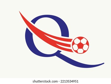 Letter Q Soccer Football Logo. Soccer Club Symbol Concept Of Football Team Icon