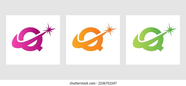 Letter Q Spark Logo Design Vector Template