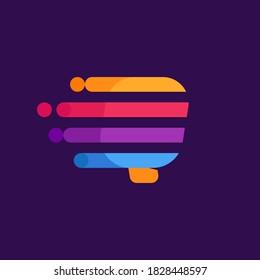 Plantilla de diseño del logotipo de las líneas de velocidad de la letra Q. Colorido icono creativo único para anuncios multimedia, afiche creativo, identidad deportiva, etc.