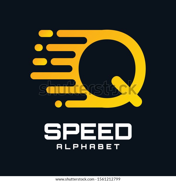 Letter Q Speed Vector Logo Design. Q\
letter font with Moving or Speed Design. Speed\
Icon.